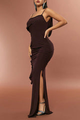 Cami Sleeveless Sequin Embroidered Backless Party Dress