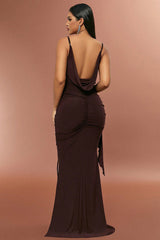 Cami Sleeveless Sequin Embroidered Backless Party Dress