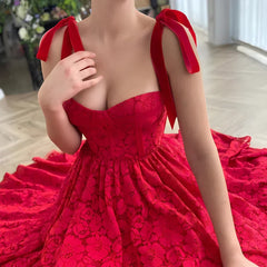 Casual Red Long Vacation Beach Sundress Party Dress