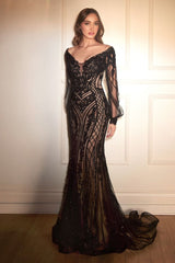 LaDivine CD864 Long Formal Mermaid Mother of the Bride Dress